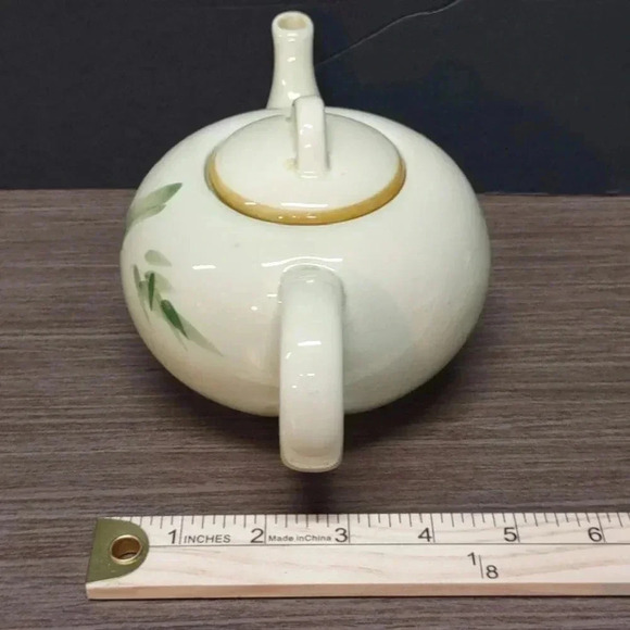 Bamboo World Market Tea Pot Vintage Ceramic Kettle Collectable - Picture 5 of 7